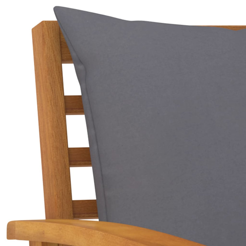 Klakki 5 Piece Lounge Chair with Cushions, Dark Gray, Brown