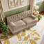 Élégant canapé Chesterfield en velours chameau - Conception capitonnée à boutons doux avec jupe à pampilles, modulaire et confortable pour le salon-901897601