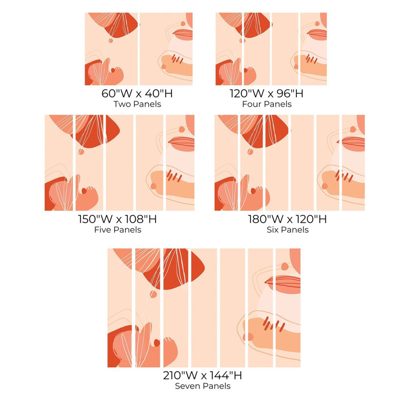 Murale pelez et collez de qualité supérieure - Formes abstraites, L 144 po x l 210 po