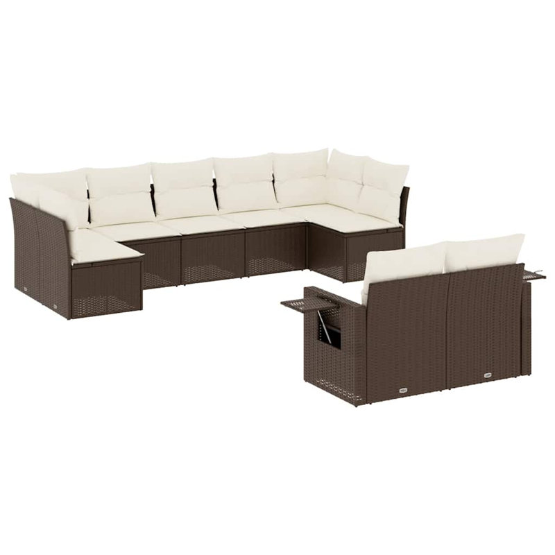 Grand canapé modulaire en rotin PE Vidaxl