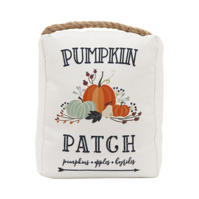 Pumpkin Patch Fabric Door Stop With Rope Handle