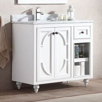 Ensemble de meuble-lavabo simple 36 po Mundy, Carrera blanche, Blanc