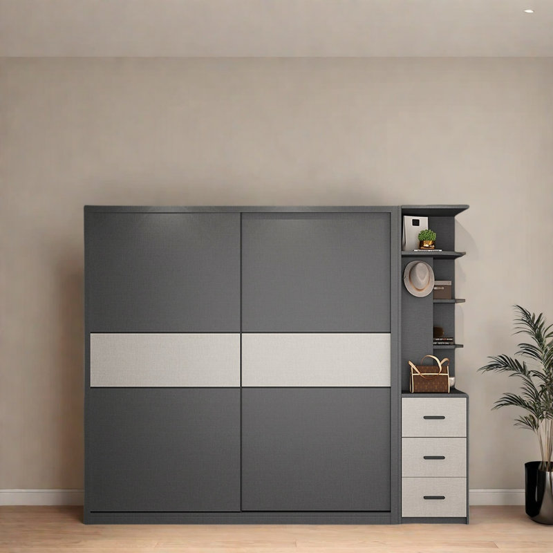 Simple And Modern Colour Blocked Wardrobe, H 83 po x l 63 po x P 29 po