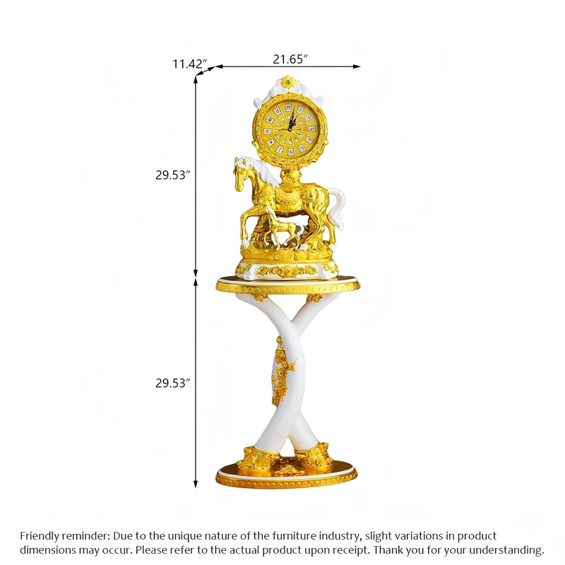 59.06 in. H Glass and Plastic / Acrylic Floor Clock, Bright Gold