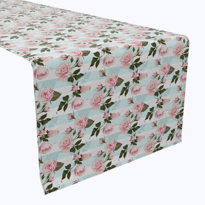 Rectangular Floral Cotton Table Runner