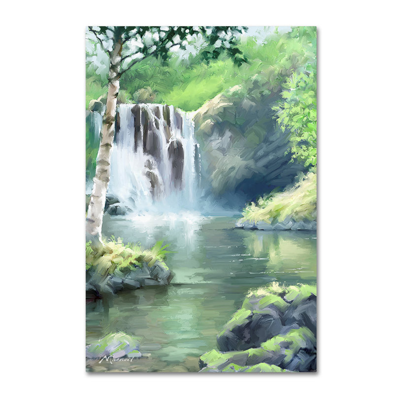 « cascade », impression sur toile tendue, H 19 po x l 12 po x P 2 po