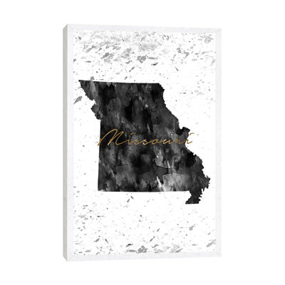 Missouri Black And White Gold - Print on Canvas