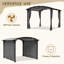 11 pi. L 11 pi. X P 11 pi. D Pergola arquée en acier pour l'extérieur avec rideau et auvent gris-127328337