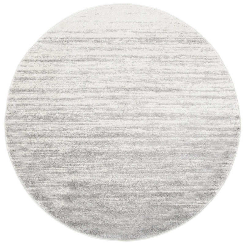 Tapis performance de couleur unie Gicu, Rond 6 pi