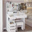 Meuble-lavabo de 37 po avec tiroir de taille moyenne à gauche et tabouret rembourré, très grand miroir coulissant à droite, rangement multicouche à grande capacité, commode pratique et pratique, convient aux grands espaces-1227574165