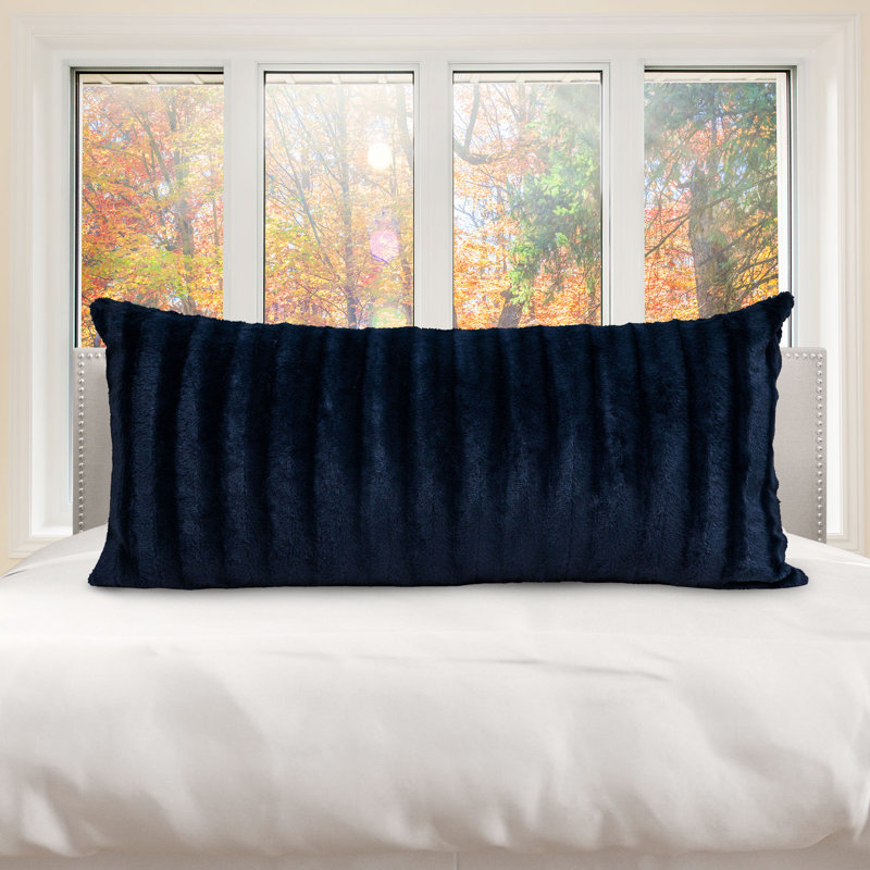 Faux Fur Throw Pillow, Blue