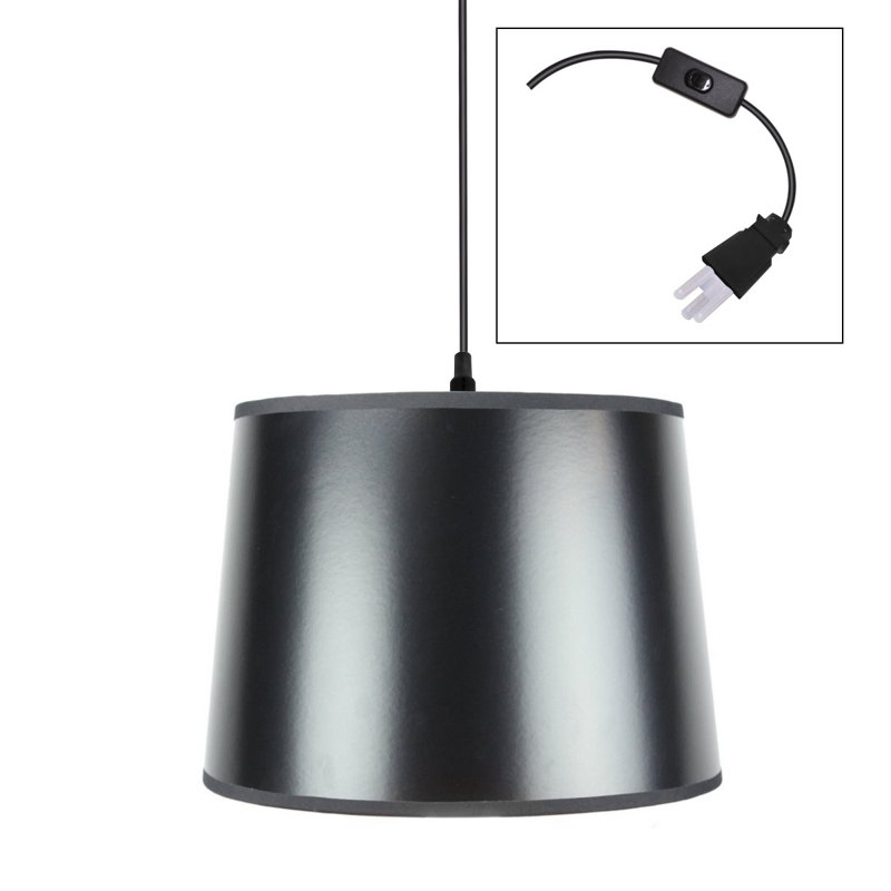 Kathleen 1 - Light Textured Blue Slate Single Pendant, Black Parchment