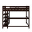Lit mezzanine double avec tablettes et bureau-432229450