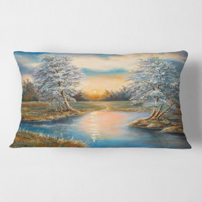Birches In The Autumn Woods Lumbar Pillow