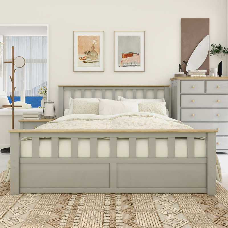 Condatore 43.3'' Platform Bed, Gray/Brown, Queen