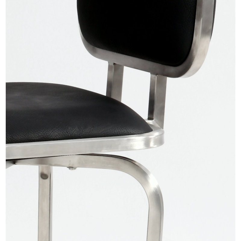 Izela Modern Counter Height Stool w/ Memory Swivel, Counter Stool (25.98" Seat Height), Black