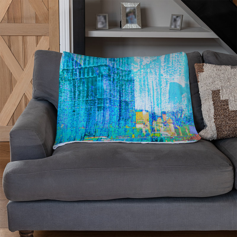 Rascon Quilted Throw Blanket, Blue