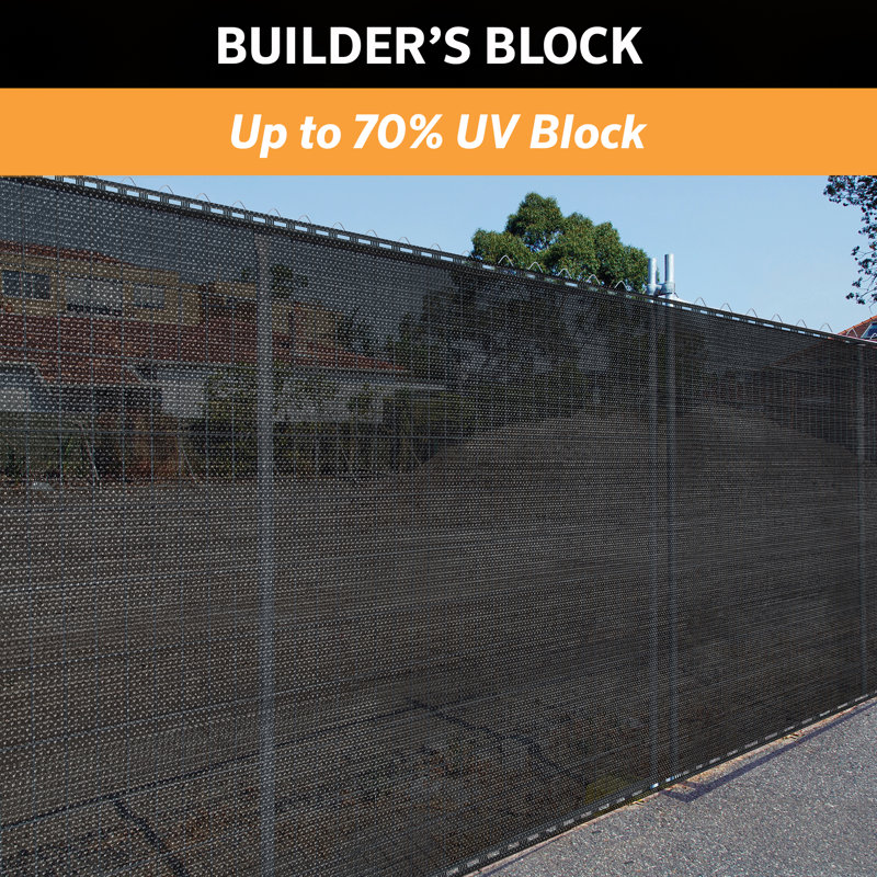 Black Polyethylene Privacy Fence Screen with Knitted Eyelets