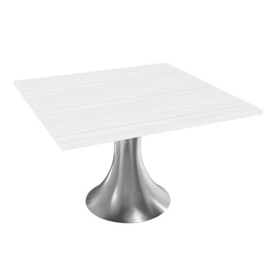 Square Conference Table with Metal Trumpet Base