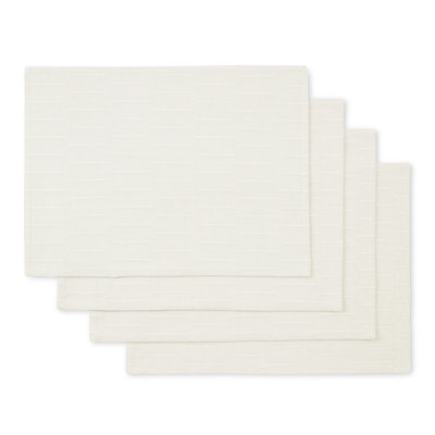 Martha Stewart Honeycomb Modern Farmhouse Reversible Placemat 4-Pack Set, 13"x17.5"