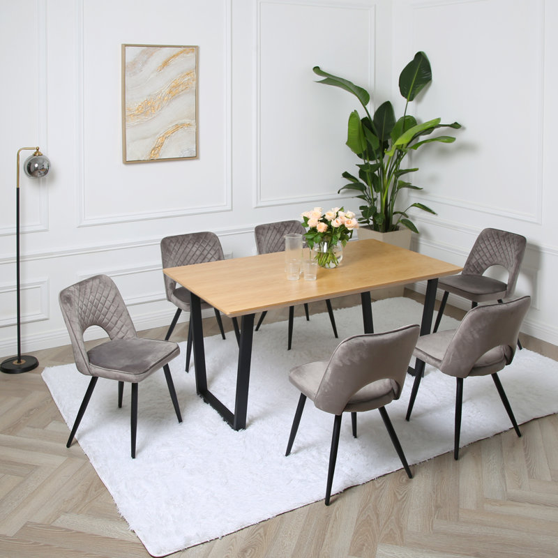 Asfand 6 - Person Dining Set, Grey
