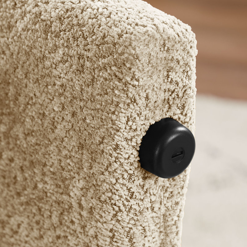 Sephine 31.2" Upholstered Nordic-style Accent Chair, Camel Boucle