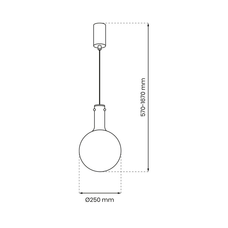 Toronto 1 - Light Sphere Pendant, White/Grey