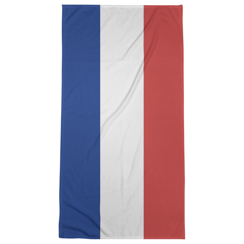 Lightweight Bath Towel, Blue/White/Red, Polyester/Cotton