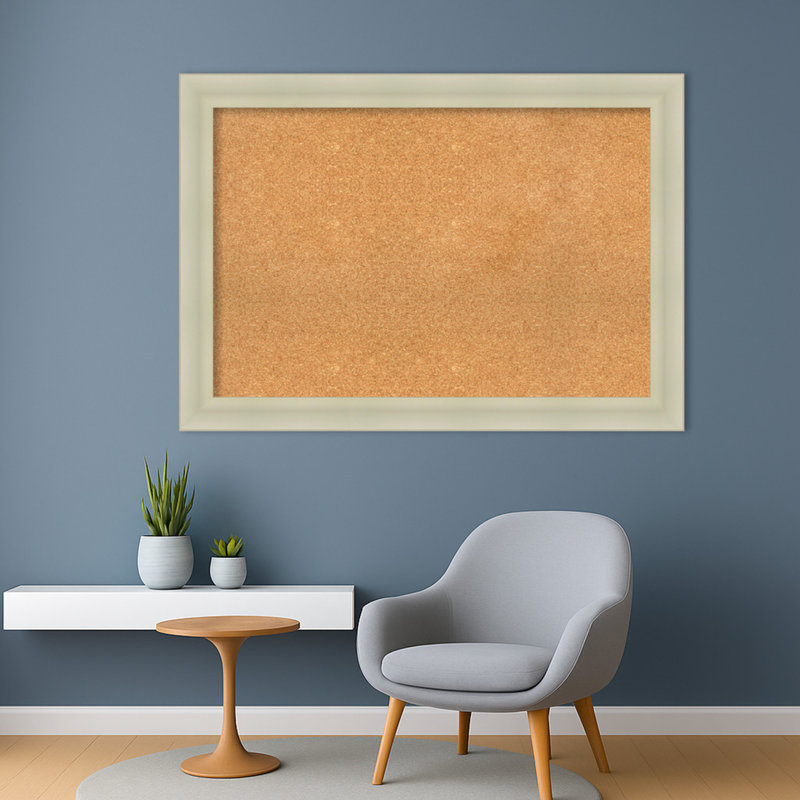 Panneau de tableau en bois argenté chaud Oliver, babillard en liège naturel, tableau d'organisation, tableau d'affichage