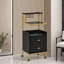 Utility Cart with Storage Drawers, Trolley with Metal Tool Holder and Basket-117586501-128124265
