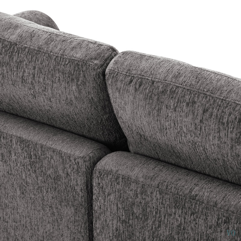 Ensemble de canapés en U 4 pièces, 2 fauteuils d'appoint + causeuse + pouf amovible, ensemble de canapés en chenille avec structure, comprend 3 coussins décoratifs, ensemble de meubles de salon modernes