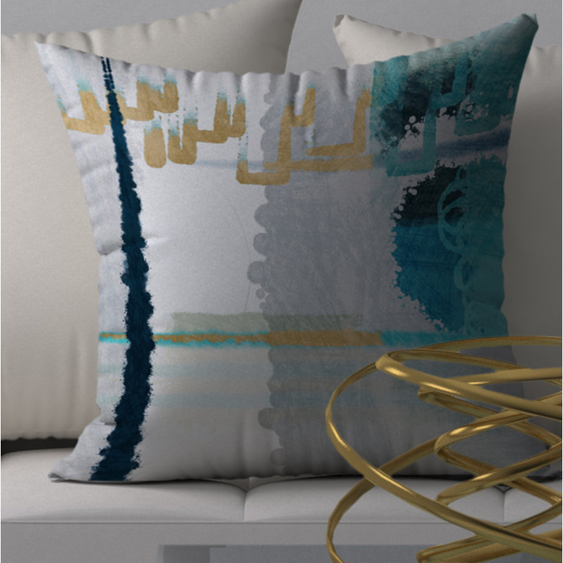 Abstract Throw Pillow, 18" H x 18" W