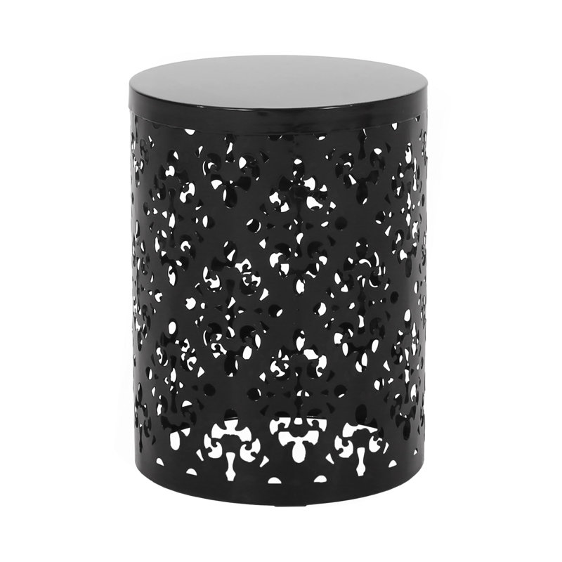 Outdoor Metal End Table -Large, Black