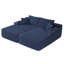 Canapé modulaire à compression en velours côtelé bleu 69 po