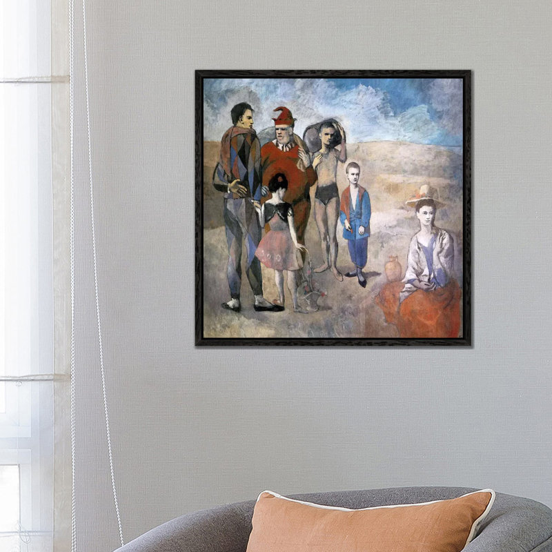 Family of Saltimbanques by Pablo Picasso - 1 Piece Painting on Canvas, 66.04 cm H x 66.04 cm W, Black Framed