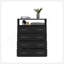 L Commode 4 tiroirs, plateau supérieur, 1 tablette ouverte - noir-1475400636