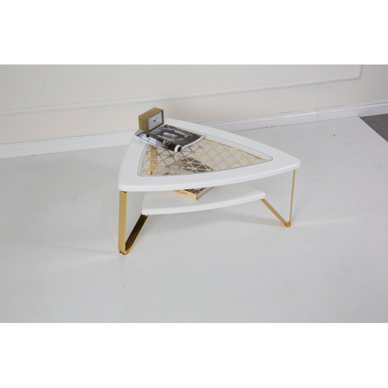 Table basse à trépied Everly Quinn Super Elegant, Blanc