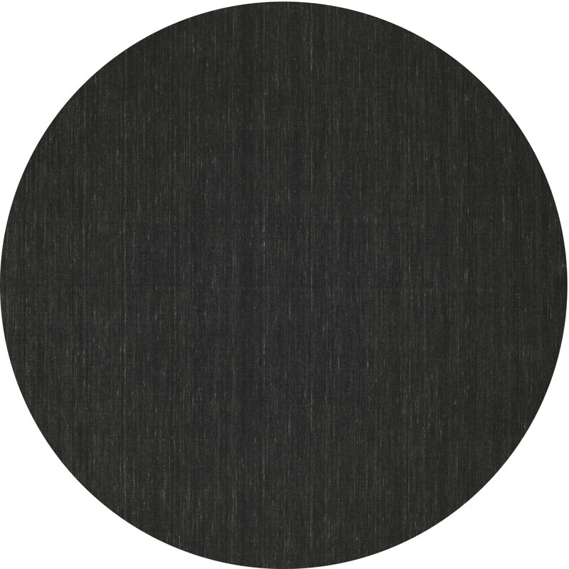 Tapis contemporain noir, Rond 3 pi