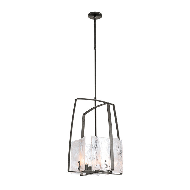 Arc 4 - Light Lantern Rectangle Chandelier, Natural Iron