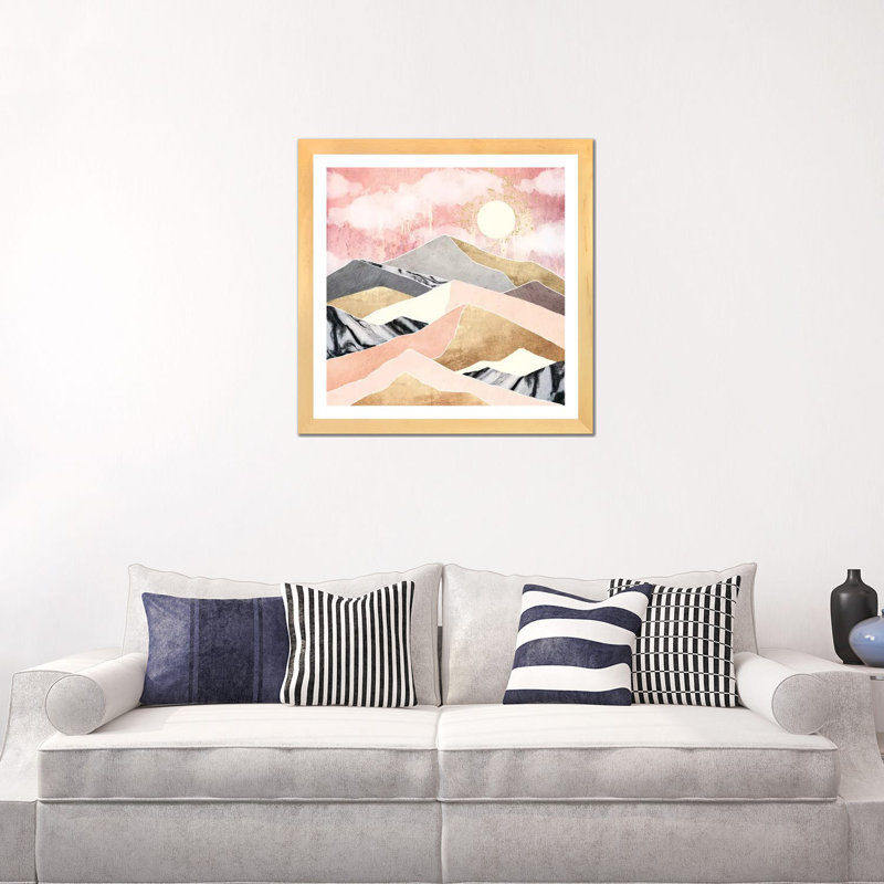 Summer Sun - reproduction d'impression, Toile avec cadre en bois beige, Blanc, H 24 po x l 24 po x p 1 po