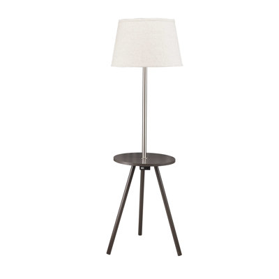 57" Round Sofa Side Table W/ Lamp And Power Station (1.56/9.9)