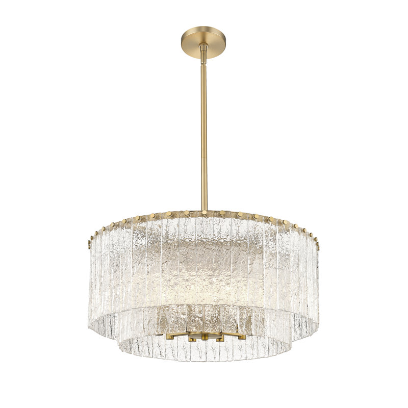 Luminaire suspendu 10 lumières Bukov, Or brossé