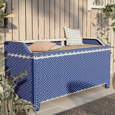 Banc de rangement en osier Angelah Tides