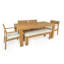 Ensemble de table de salle à manger pour 6 personnes, ensemble de mobilier d'extérieur avec trou pour parasol-890401332