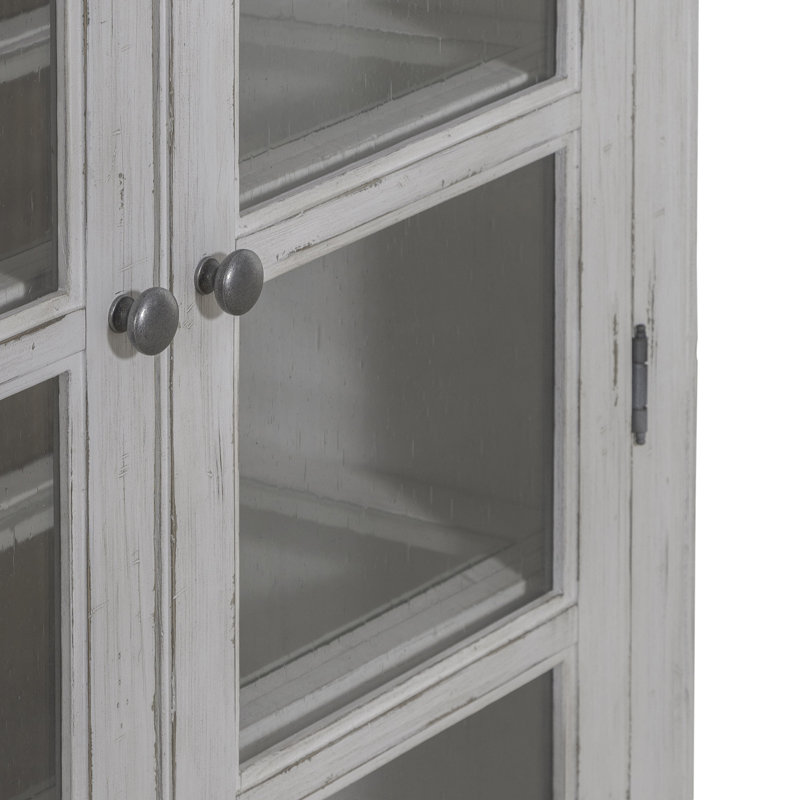 Ensemble de vitrine porte vitrée avec éclairage DEL Chalita, Blanc