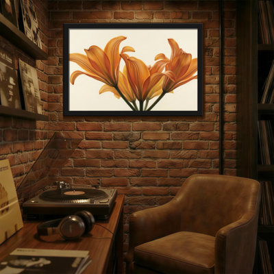 Plantes et fleurs, lys oranges, reproduction d'art sur toile
