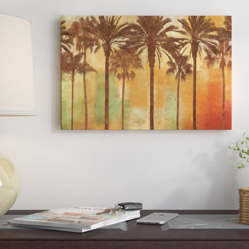 «Palm Paradise», impression sur toile, H 26 po x l 40 po x P 1,5 po, Toile tendue, Pas de tapis
