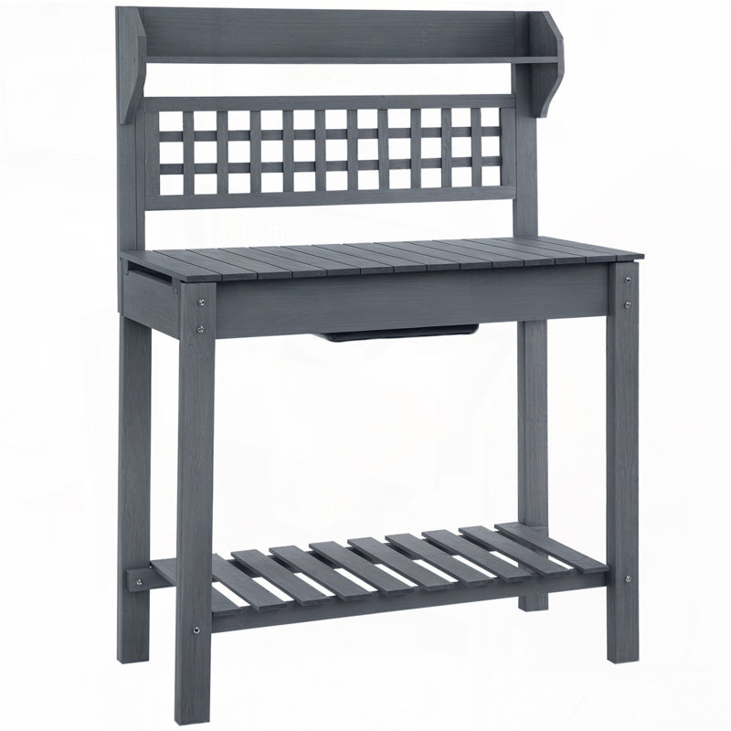 Banc de jardin en bois Estefano, Gris
