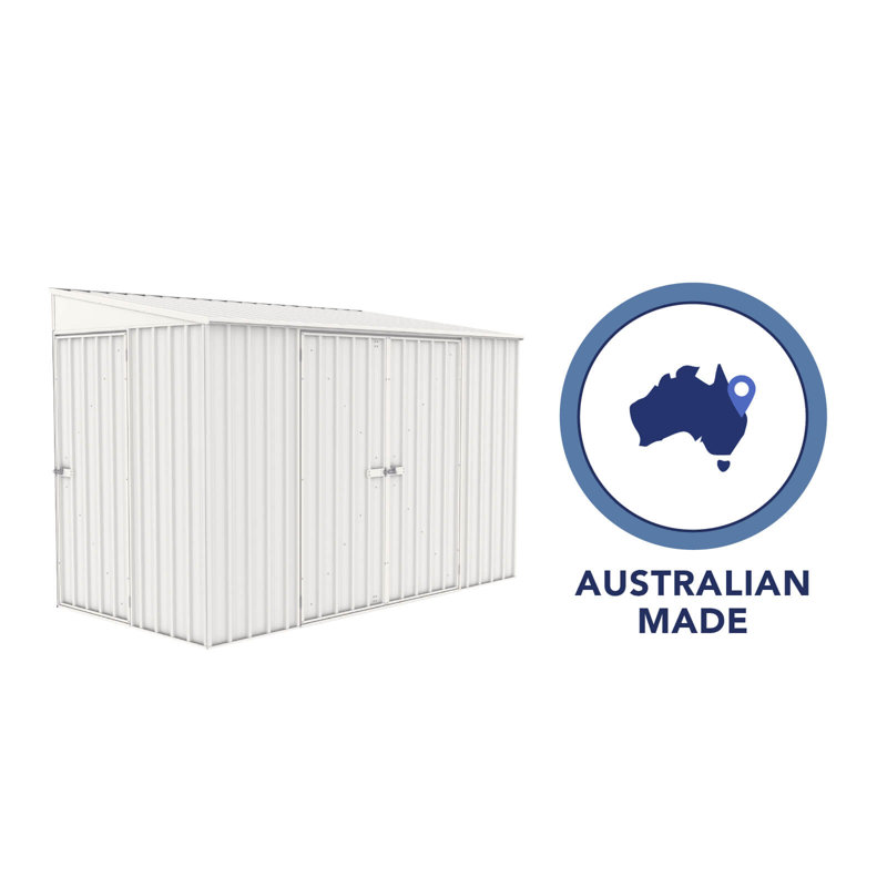 Durango 10' x 5' White Galvanized Steel Bike Shed