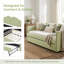 Lit de jour double avec lit gigogne escamotable, canapé-lit en vichy rembourré avec poche de rangement latérale, structure en bois massif, lit de jour multifonctionnel 3 en 1 pour chambre à coucher, chambre d'amis-131272113